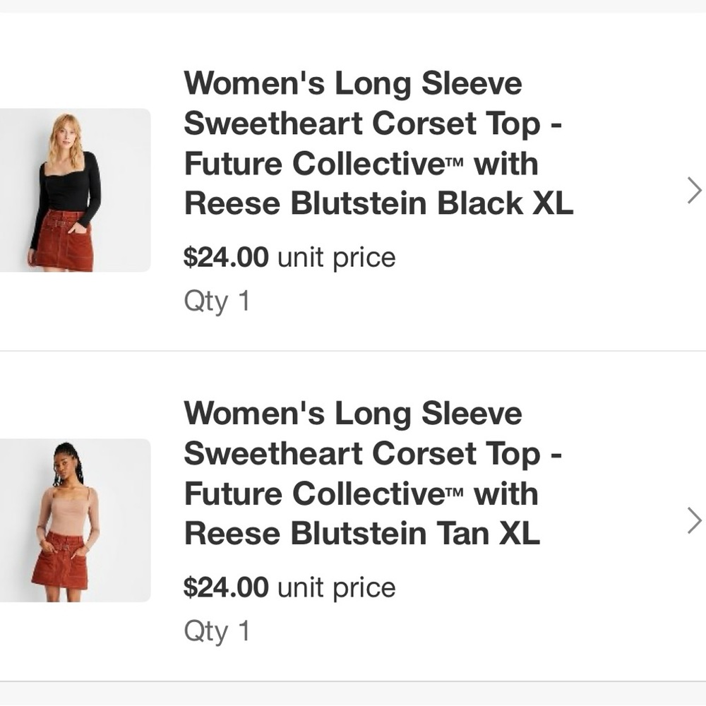 NWT women’s long sleeve sweetheart corset top - BOGO
